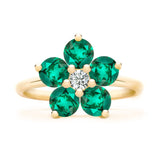 0.08 TCW Round Emerald Lab Made Diamond- May Birthstone Engagement Ring 5