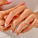 1.50 CT Princess Cut Moissanite Bridal Ring Set with Plain Wedding Bands 5