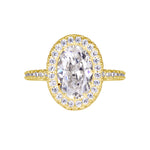 Oval Cut Halo Style Cubic Zirconia in 925 Sterling Silver Ring 3