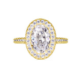 Oval Cut Halo Style Cubic Zirconia in 925 Sterling Silver Ring 3