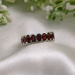 3 TCW Oval Red Garnets Full Eternity Wedding Band 4