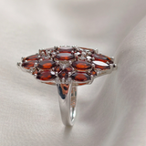 3.0 TCW Marquise and Round Cut Red Garnets Ring 4