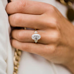 4.0 CT Oval Moissanite Ring Featuring Cluster Style 4