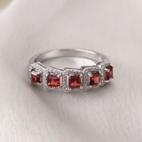 2.5 TCW Red Garnets Full Eternity Wedding Band 1