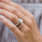 3.40 CT Oval Moissanite Ring Featuring Hidden Halo Style 7