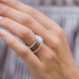 3.40 CT Oval Moissanite Ring Featuring Hidden Halo Style 7