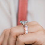 3.50 CT Emerald Moissanite Ring Featuring Hidden Halo Style 2
