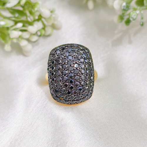 1.0 TCW Round Cut Black Gemstones Ring 4
