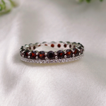 3.0 TCW Red Garnets Full Eternity Wedding Band 4