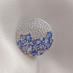 6.5 CT Round Floral Cluster Style Lavender-Blue Tanzanite Ring 3