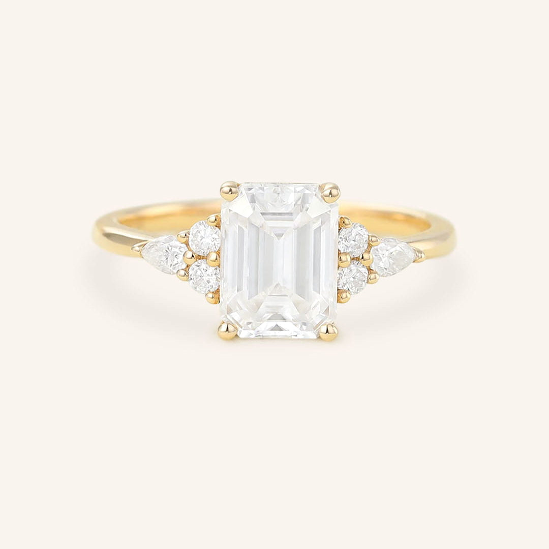 Stunning 2.0 CT Marquise Moissanite Engagement Ring with Cluster Design 1