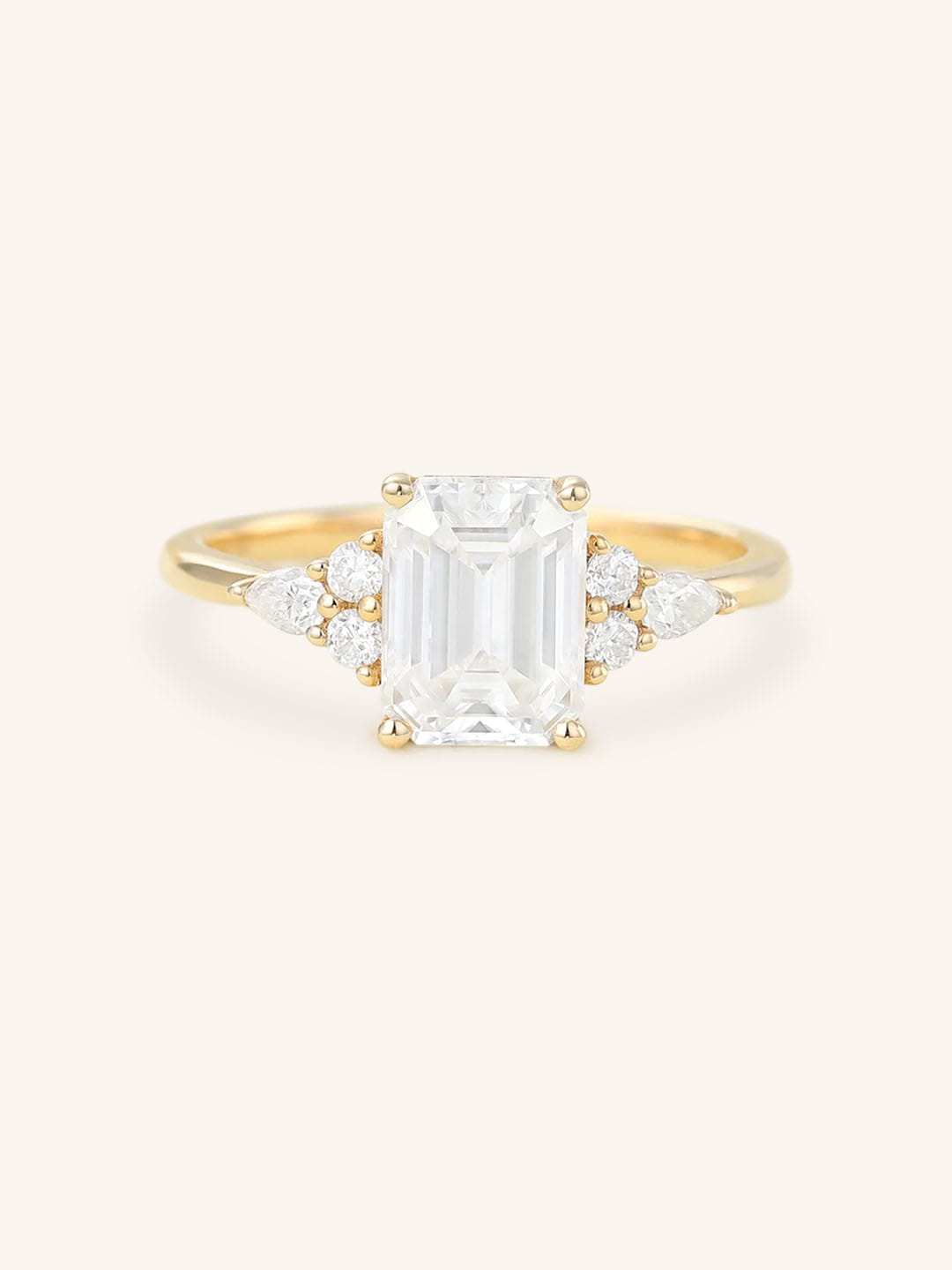 Stunning 2.0 CT Marquise Moissanite Engagement Ring with Cluster Design 1