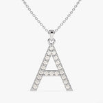 0.20 CT Round Moissanite Diamond Letter Pendant Necklace in Solid Gold 2