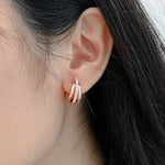 Round Cut Cubic Zirconia in 925 Sterling Silver Earrings 2
