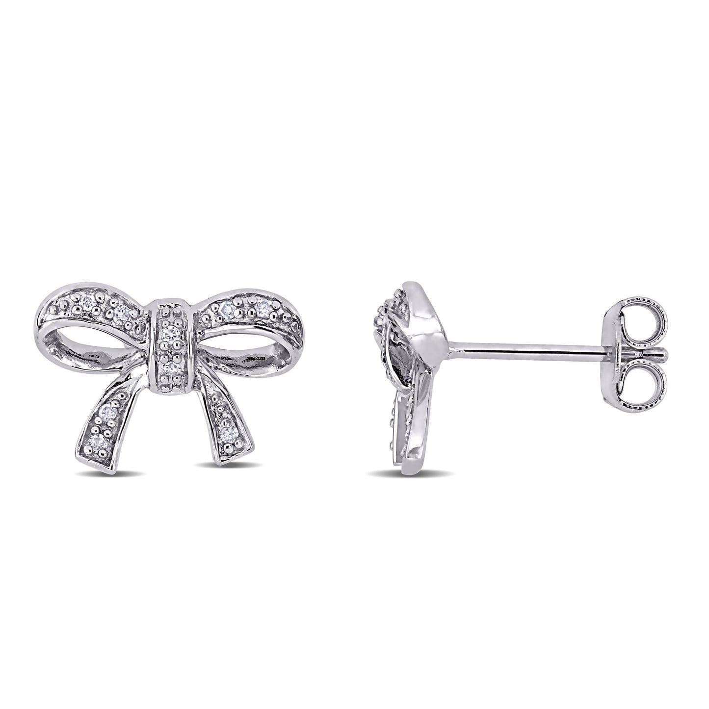 Round Cut Cubic Zirconia in 925 Sterling Silver Earrings 3