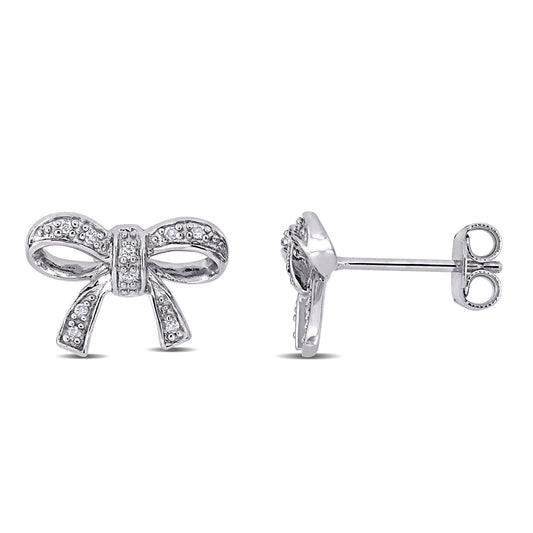 Round Cut Cubic Zirconia in 925 Sterling Silver Earrings 2