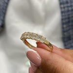 Stunning 0.99 CT Emerald Moissanite Stones Half Eternity Wedding Bands 1