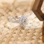 Stunning 2.0 CT Round Moissanite Engagement Ring with Halo & Pave Design 2