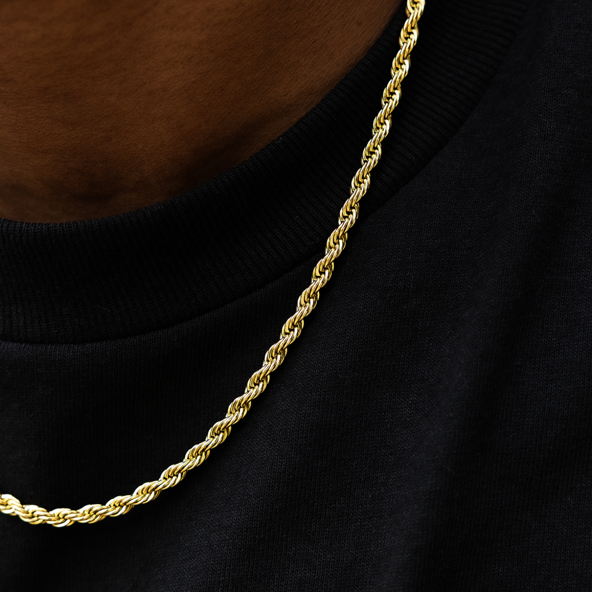 Polished Finish Rope Chain Silver Necklace For Him 4