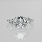 Stunning 2.0 CT Round Moissanite Engagement Ring with Cluster Design 4