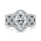 Stunning 2.0 CT Oval Moissanite Stones Channel Engagement Ring 1