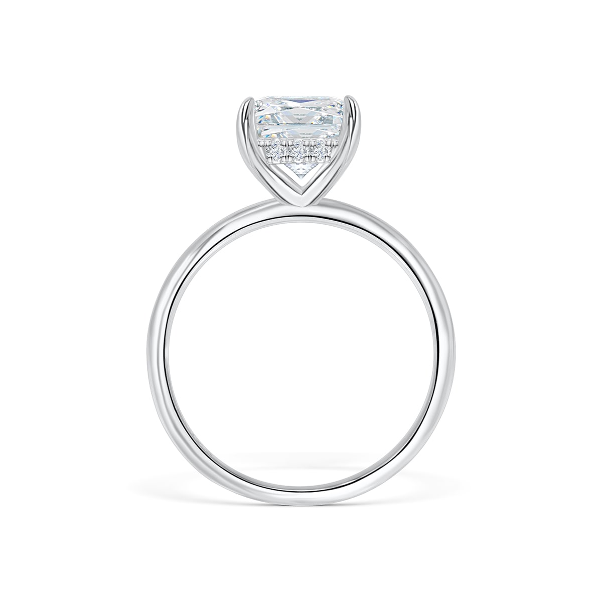 Stunning 3.0 CT Radiant Moissanite Engagement Ring with Hidden Halo Design 4
