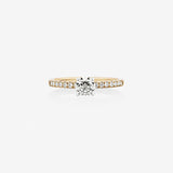 Stunning 0.65 CT Round Moissanite Engagement Ring Pave Design 1