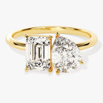 Stunning 2.50 TCW Pear & Emerald Moissanite Engagement Ring 1