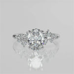 Stunning 1.42 CT Oval Moissanite Engagement Ring with Cluster Design 4