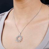 Round Cut Cubic Zirconia in 925 Sterling Silver Necklace 2