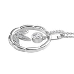 Round Cut Cubic Zirconia in 925 Sterling Silver Necklace 4