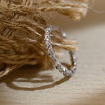 Stunning 0.3 CT Round & Marquise Moissanite Stones Wedding Band 9