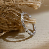 Stunning 0.3 CT Round & Marquise Moissanite Stones Wedding Band 9
