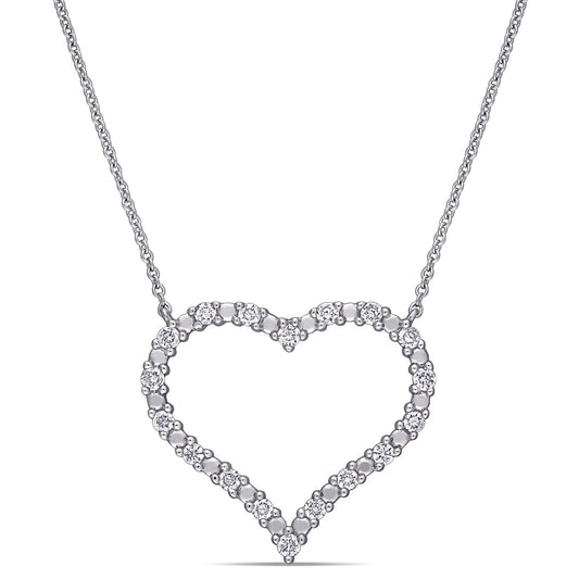 Round Cut Cubic Zirconia in 925 Sterling Silver Necklace 1