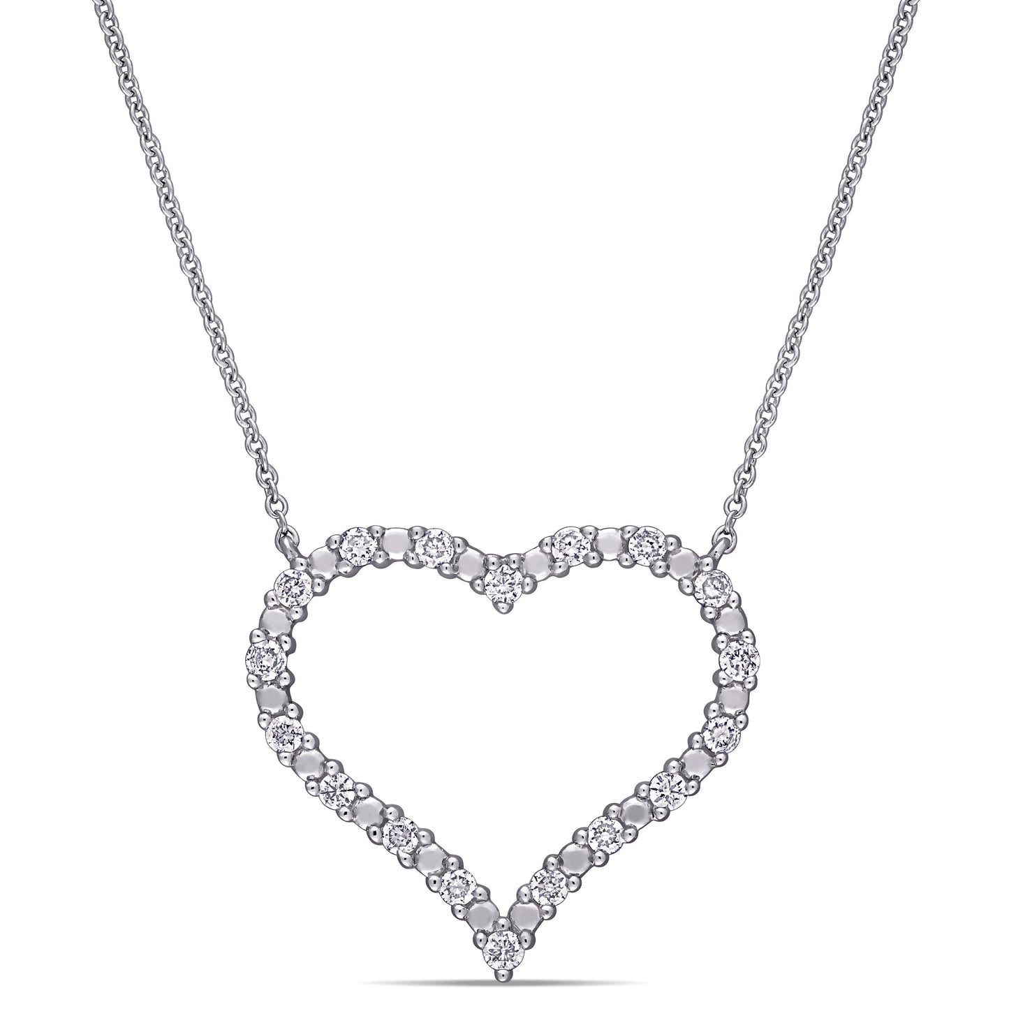 Round Cut Cubic Zirconia in 925 Sterling Silver Necklace 12