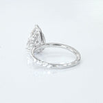 Stunning 2.0 CT Pear Moissanite Engagement Ring with Hidden Halo & Pave Design 3