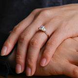 Stunning 1.0 - 2.0 CT Emerald Moissanite Engagement Ring With Cluster Design 4