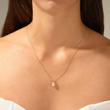 2.0 CT Emerald Moissanite Diamond Solitaire Pendant Necklace in Solid Gold 4