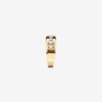1.0  TCW Round Moissanite Half Eternity Men's Wedding Band in Solid Gold 3