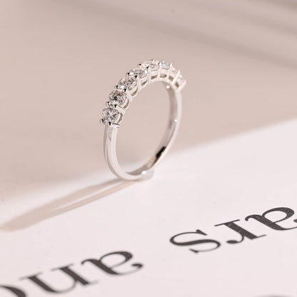 Stunning 0.2 TCW Round Moissanite Stones Half Eternity Wedding Bands 5