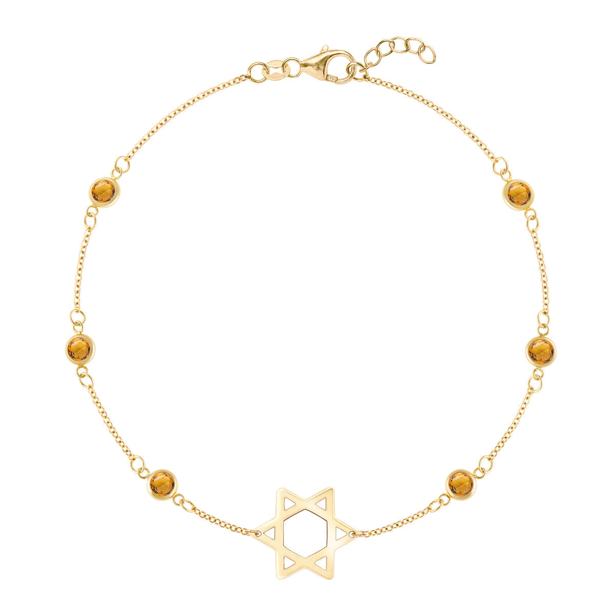 1.5 TCW Round Citrine Lab Made Diamond-November Birthstone Bracelet 1
