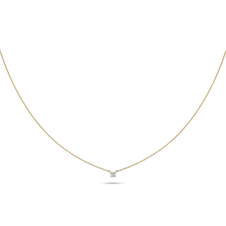 0.20 CT Round Shape Moissanite Diamond Solitaire Necklace in Solid Gold 3