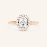 Stunning 1 CT Oval Moissanite Engagement Ring With Halo Design 5