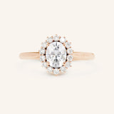 Stunning 1 CT Oval Moissanite Engagement Ring With Halo Design 5
