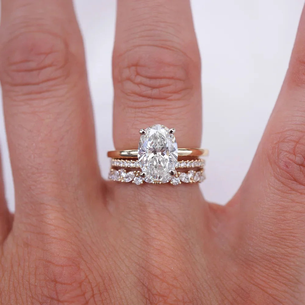 Stunning 0.4 TCW Round Moissanite Stone Half Eternity Wedding Band 10