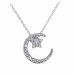 Round Cut Cubic Zirconia in 925 Sterling Silver Necklace 7