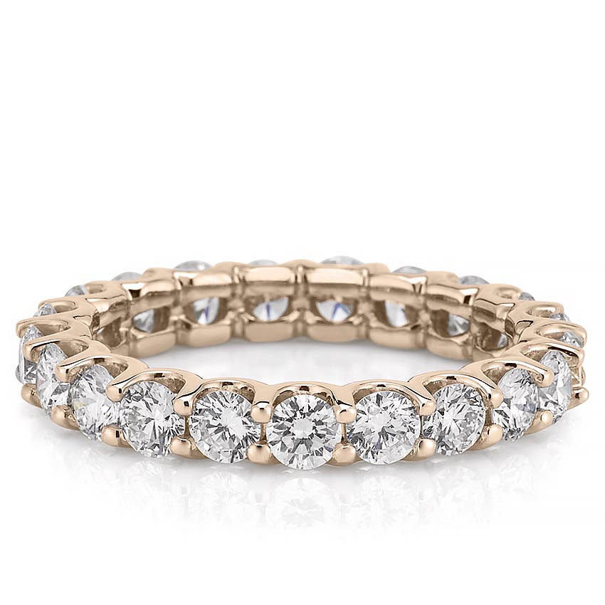 Stunning 2.33 CT Round Moissanite Stones Full Eternity Wedding Bands 5