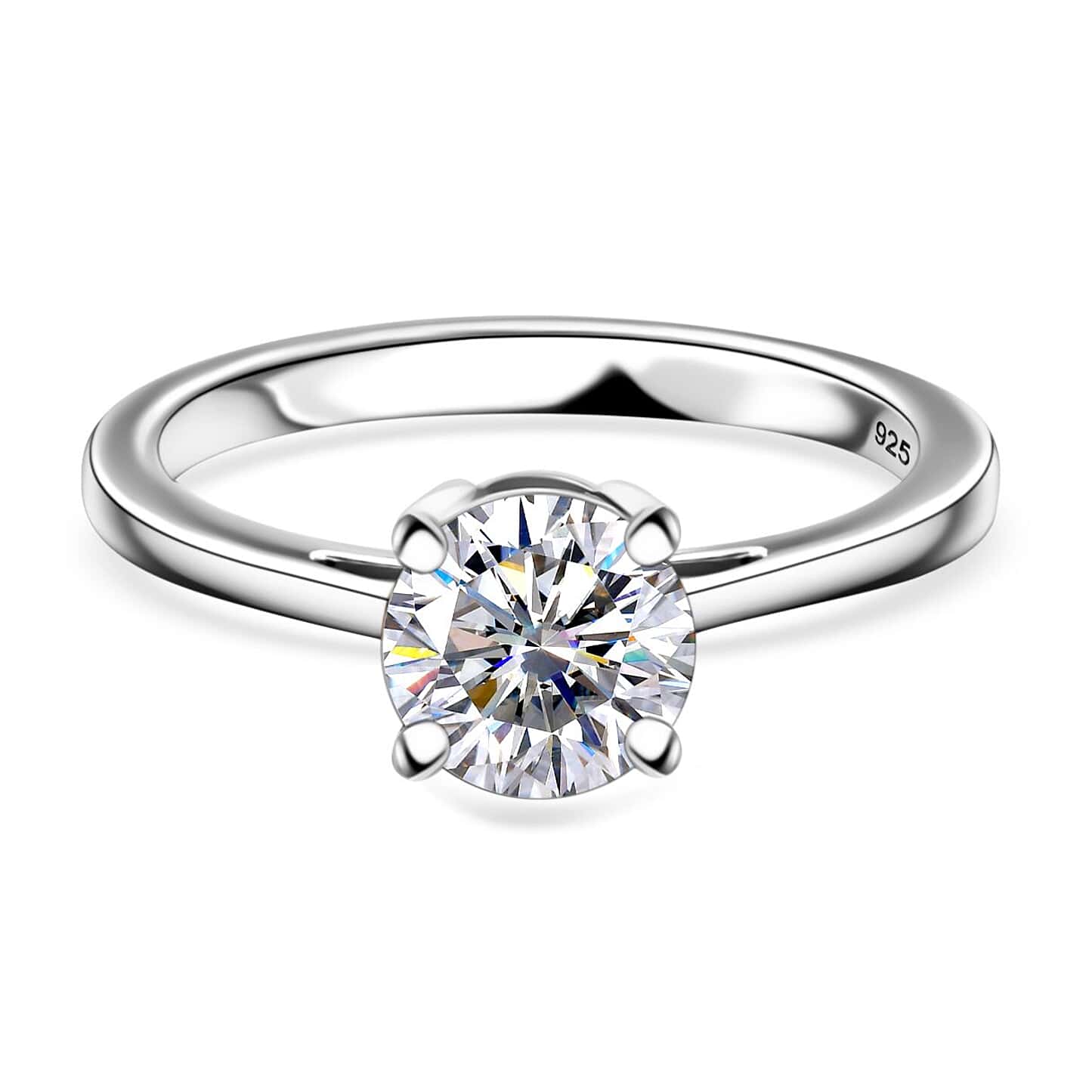 Round Cut Solitaire Style Cubic Zirconia in 925 Sterling Silver Jewelry 1