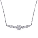 Round Cut Cubic Zirconia in 925 Sterling Silver Necklace 7