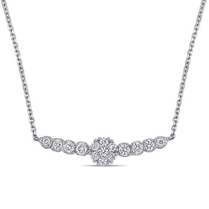 Round Cut Cubic Zirconia in 925 Sterling Silver Necklace